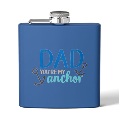 Funny Dad Gift Flask  | Dad You’re My Anchor | Father’s Day Gift for Dad, | Husband | New Dad | BBQ Gift | Flask  6oz | Stainless Steel  | Hip Flask