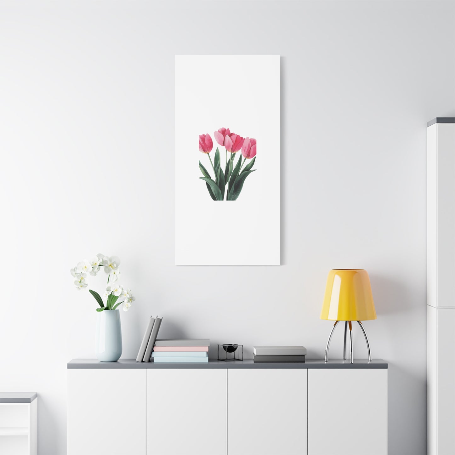Pink Tulip Bouquet Wall Art Print | Elegant Floral Botanical Decor