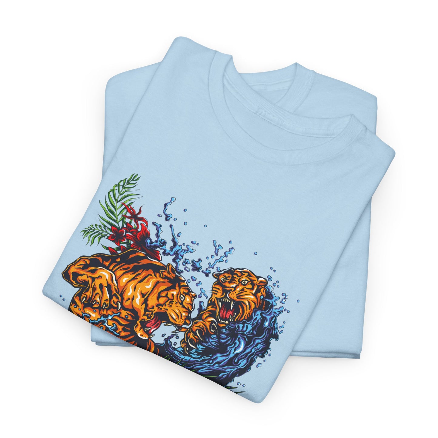 Savage Tiger Floral Graphic Tee  | Bold Streetwear Animal Print Tee | Tiger & Rose Graphic Tee | Bold Floral Ninja Tiger T-Shirt