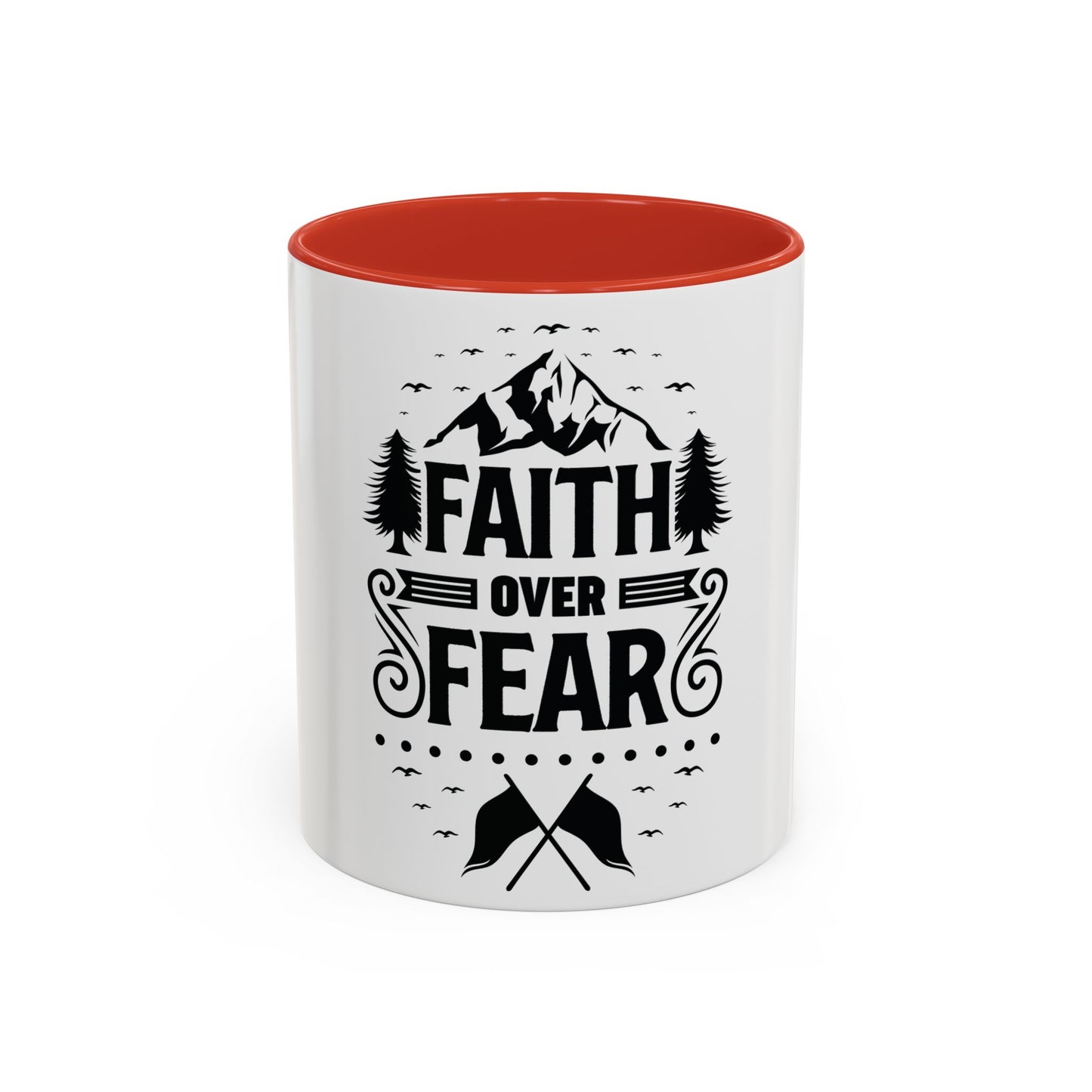 Faith Over Fear Mug | Inspirational Coffee Cup | Motivational Gift | Christian Mug | Positive Quote Drinkware | Accent Coffee Mug  | 11oz | 15oz