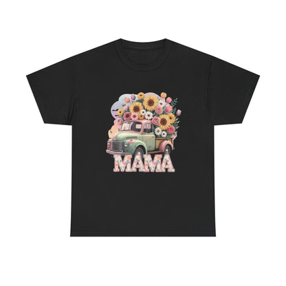 T-Shirt | Vintage Floral Mom Tee | Mama Vintage Truck Floral Tee | Mama Flower Truck Graphic Tee