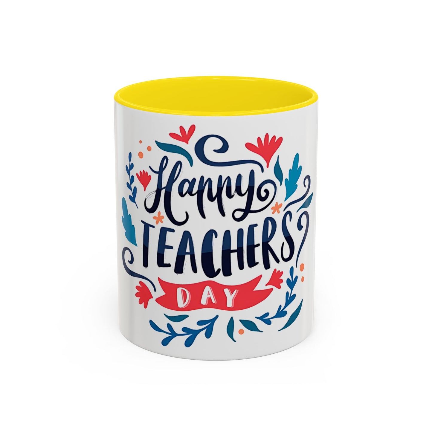 Happy Teachers Day Mug | Teacher Appreciation Coffee Cup | Gift for Teachers | Cute Floral Ceramic Mug | Happy Teachers Day Coffee Mug | Floral Teacher Appreciation Gift 11oz | 15oz