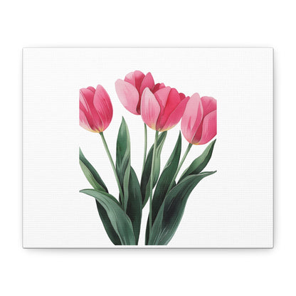 Pink Tulip Bouquet Wall Art Print | Elegant Floral Botanical Decor