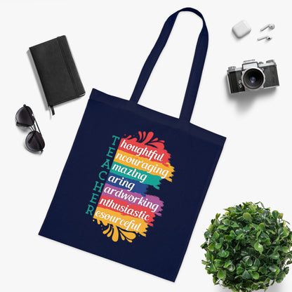 Teacher Appreciation Cotton Tote | Bag for Work | School | Everyday Use | Reusable Teacher Tote Bag |Trendy | Functional | Eco-Friendly | Carry Bag