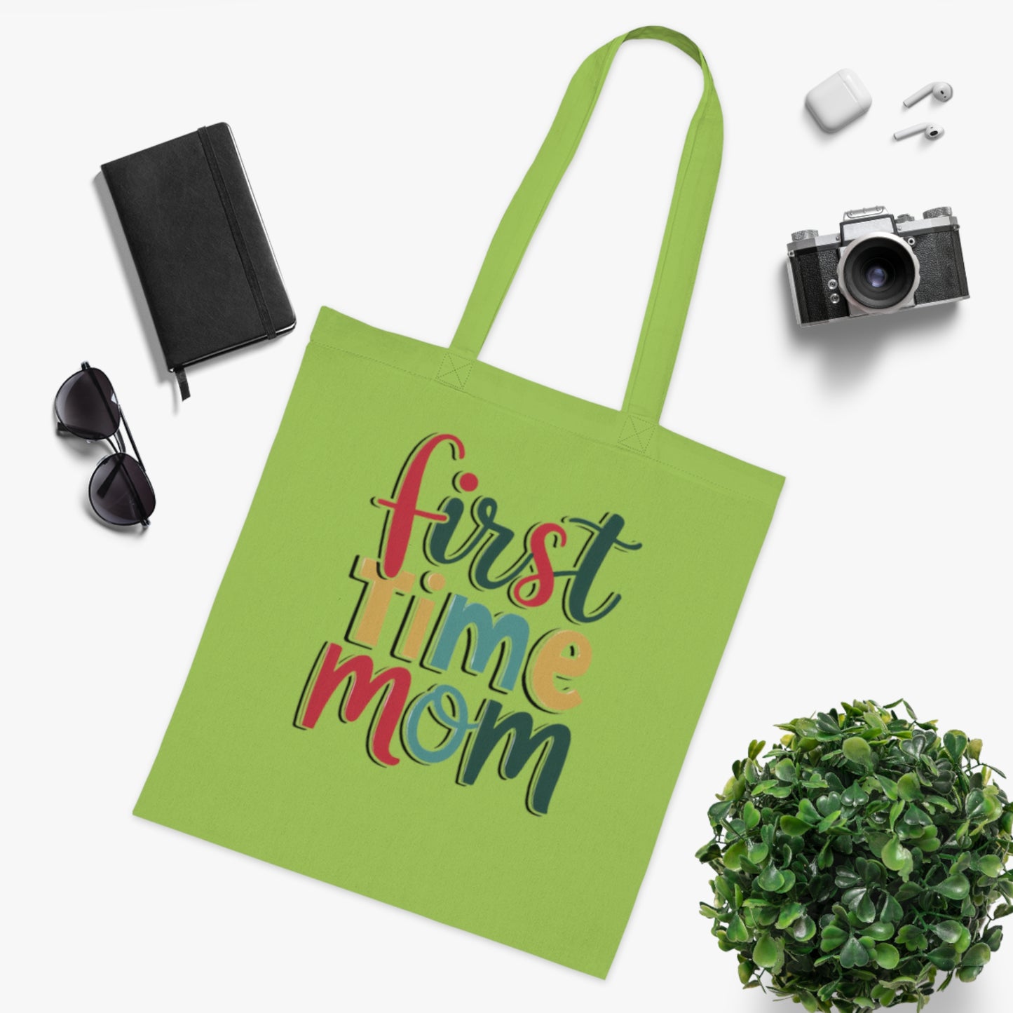 First Time Mom Cotton Tote Bag | Cute New Mom Gift  |Pregnancy gift | First time mama | Soft aesthetic mom tote |Trendy mom tote |  Postpartum gift & Mother’s Day