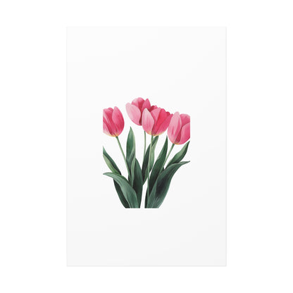 Pink Tulip Bouquet Wall Art Print | Elegant Floral Botanical Decor