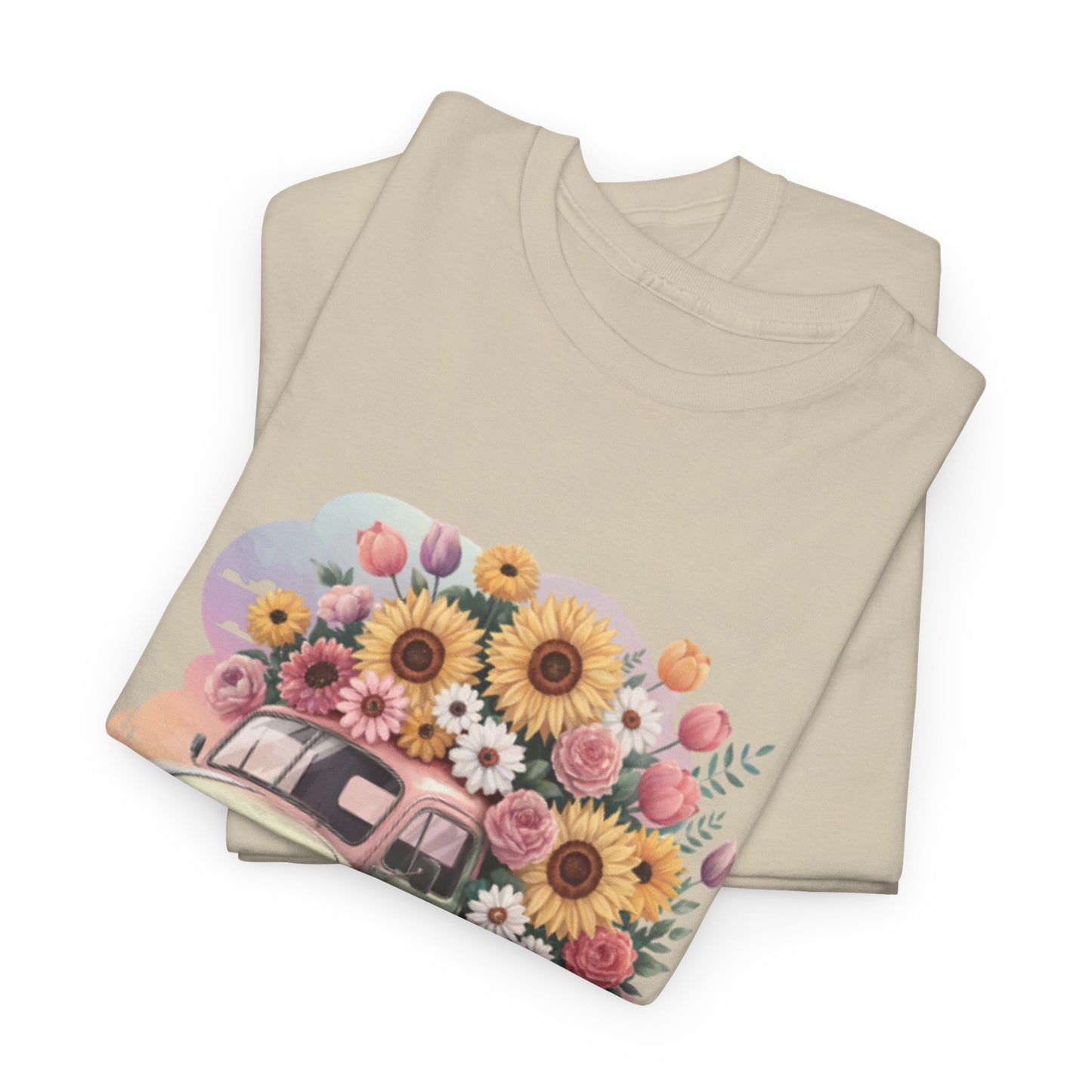 T-Shirt | Vintage Floral Mom Tee | Mama Vintage Truck Floral Tee | Mama Flower Truck Graphic Tee