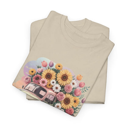 T-Shirt | Vintage Floral Mom Tee | Mama Vintage Truck Floral Tee | Mama Flower Truck Graphic Tee